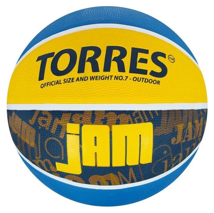 

Мяч баск. "Torres Jam" арт.b02047, р.7, резина, нейлон. корд, бут. кам., син-желт-голубой