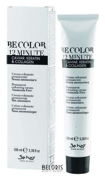 Крем-краска без аммиака с экстрактом икры, коллагеном и кератином 12 Minute Be Hair Be Color