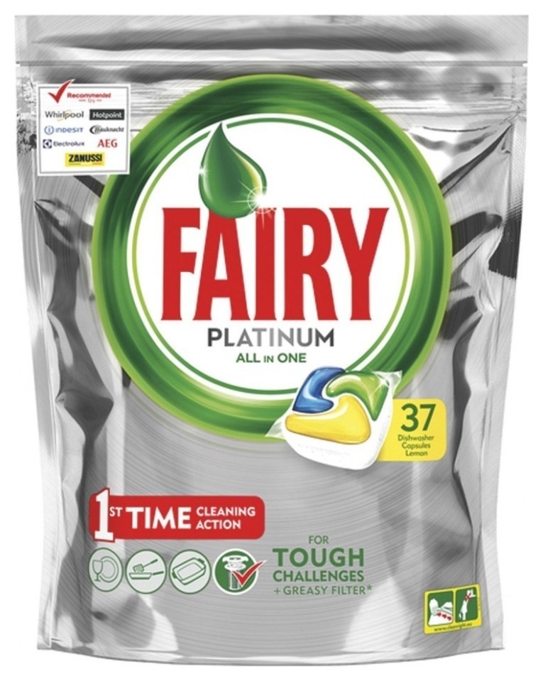 Капсулы для посудомоечных машин Platinum All in 1 Лимон Fairy