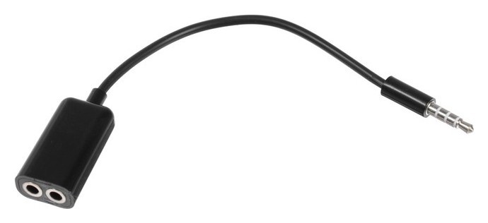 

Кабель-переходник аудио Luazon, Jack 3.5(4pin)(m)-2xjack 3.5(3 Pin)(f),для микро и наушников, Чёрный