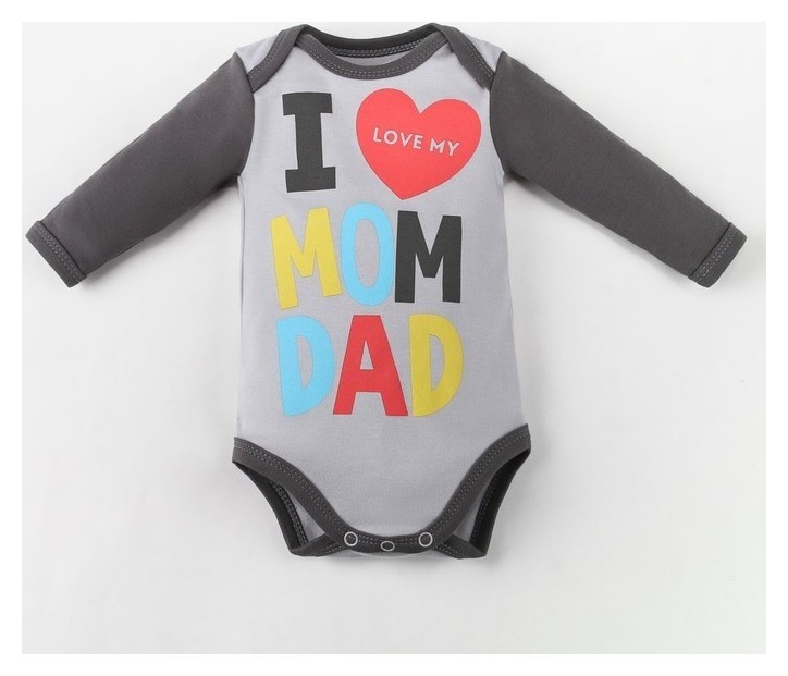 

Боди крошка Я "Mum And Dad", серый, рост 80-86 см