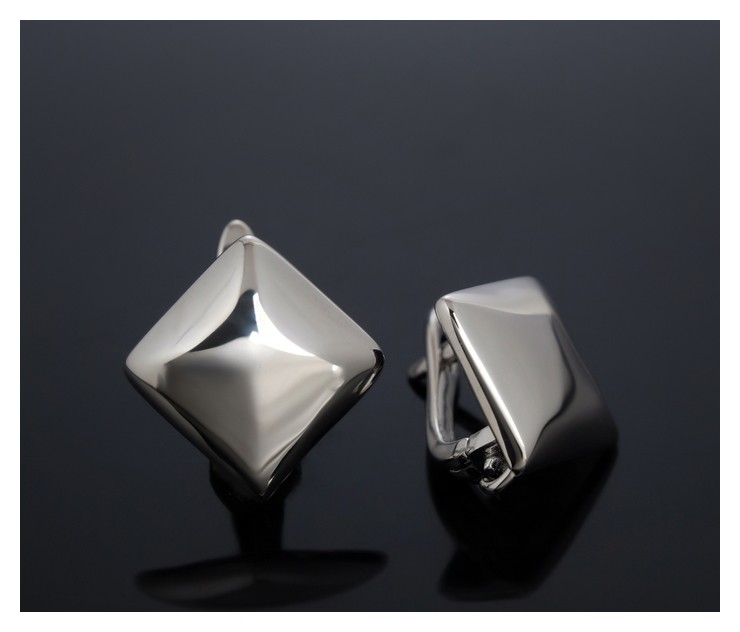 

Швензы родированные "Минимал" ромб, цвет серебро