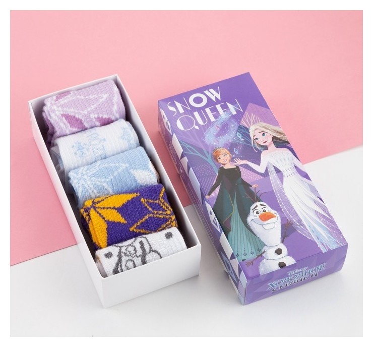 

Набор носков "Snow Queen" холодное сердце, 5 пар, 18-20 см, Разноцветный