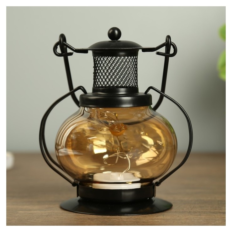 

Ночник настольный "Фонарь" LED черный 11,5х11,5х20 см.
