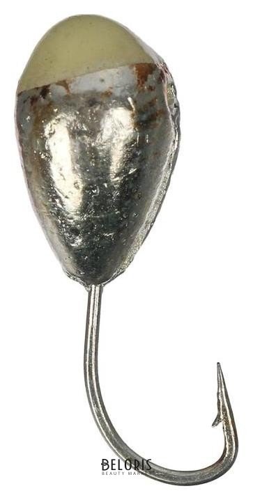 Мормышка «Капля» с отверстием, цвет Silver Plated, с фосфорной пяткой, D=6, 5 шт. Yaman