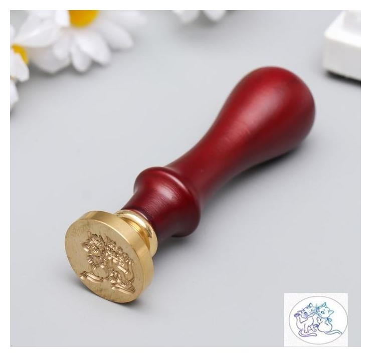 

Печать для сургуча с деревянной ручкой "Котики" 9х2,5х2,5 см