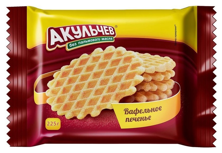 

Вафли печенье акульчев вафельное рассыпчатое 225г