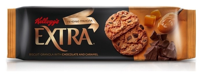 

Печенье Kelloggs сдобноегранола с шоколадом и карамелью, 150 гр