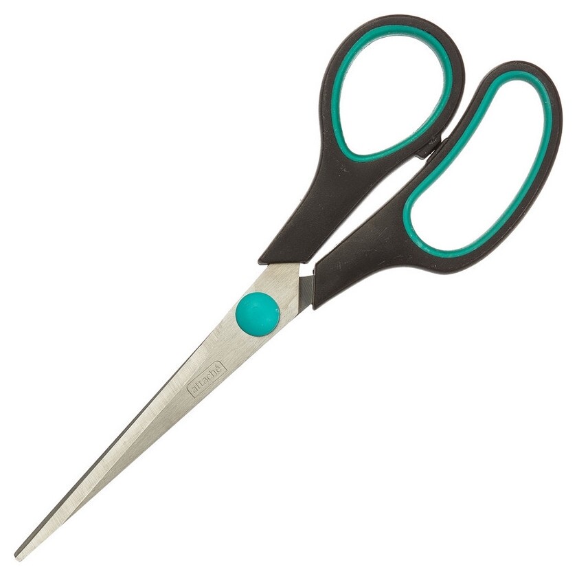 Ножницы Attache 169 мм с пласт.прорезин. руч. Attache, цвет зелен/черн  Attache