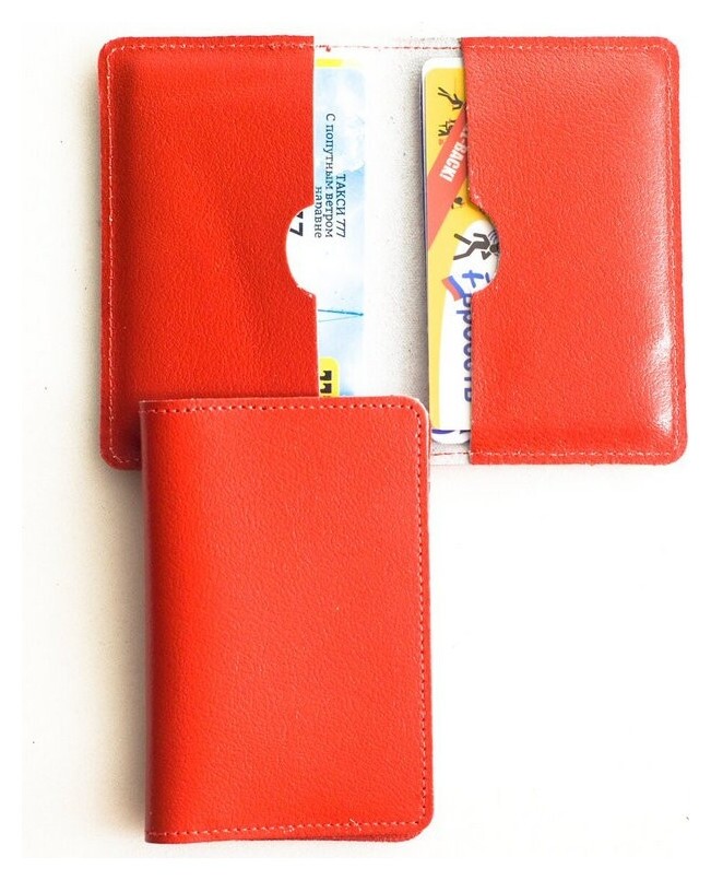 Визитница Grand нат.кожа красный 02-103-0751  Grand