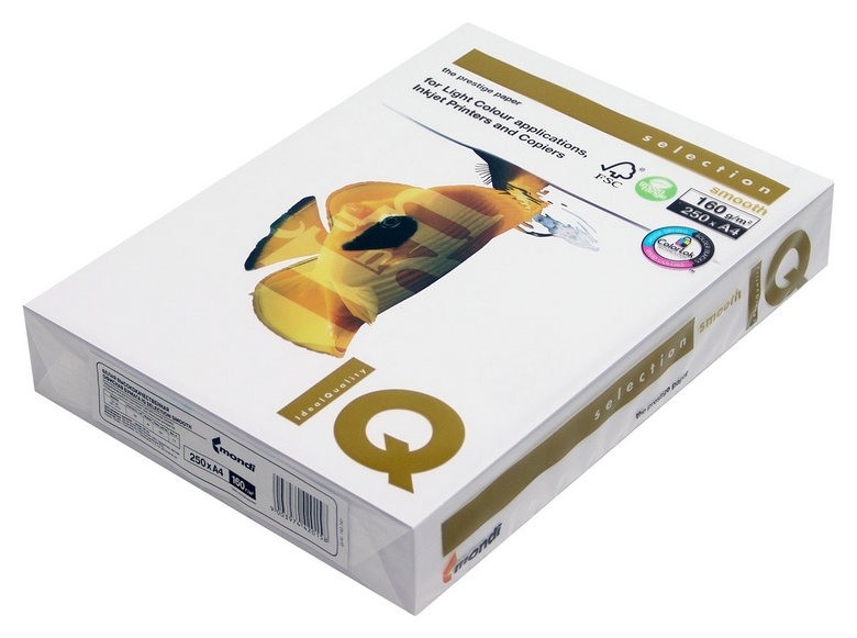 

Бумага IQ Smooth (А4, марка А+, 160 г/кв.м, 250 л)