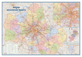 Настенная карта москва и московская область админ.1:170тыс.,2,33х1,58м. Атлас принт