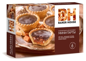 Пирожное мини-тарты Baker House с карамельно-арахисовой начинкой, 240г Baker House