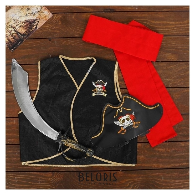 Карнавальный костюм Полундра жилетка, шляпа, пояс, меч Страна Карнавалия