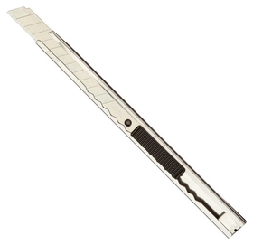 Нож канцелярский 9мм Attache металлический, фиксатор, цв.металлик Attache