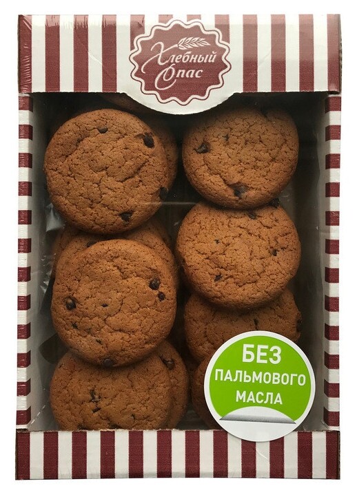 Печенье овсяное с кусочками шоколада 500 г. Хлебный спас