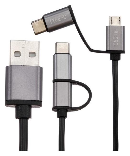 

Кабель Red Line, Micro Usb+type-c - Usb, 2 А, 1 м, черный, Чёрный