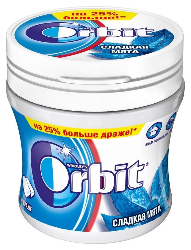 Жевательная резинка Orbit сладкая мята 68г 320₽