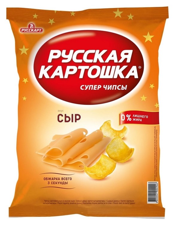 Чипсы русская картошка со вкусом сыра, 80г
