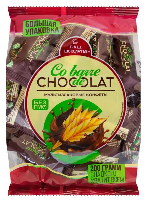 Конфеты Co Barre De Chocolat мультизлак. с тем.кондитерской глазурью, 200г  Co barre de Chocolat