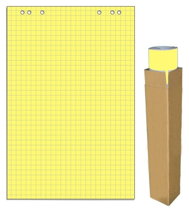 Бумага для флипчартов желтая пастель клетка 68.0х98.0 20 лист.80гр. Attache