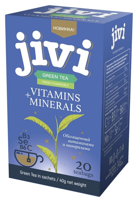 Чай Jivi зеленый байховый свежая ромашка, 20пак/уп 50-311 Jivi