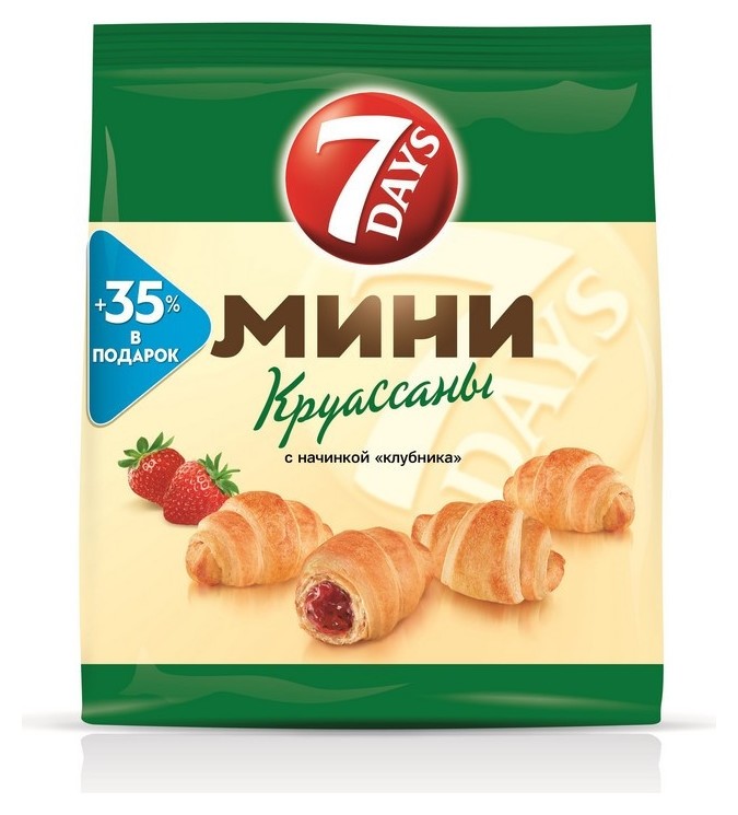 

Круасcаны 7 Days мини C начинкой клубника, 300г