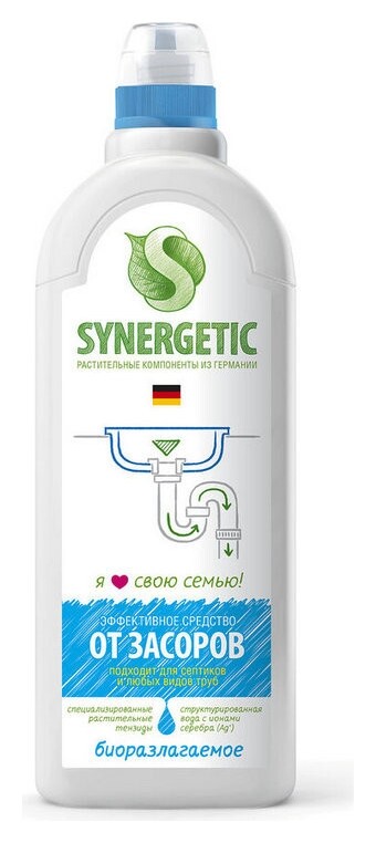 Средство для прочистки труб Synergetic 1л  Synergetic