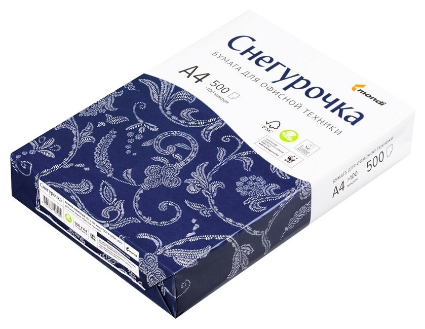 Бумага снегурочка (А4, марка С, 80 г/кв.м, 500 л)  Снегурочка