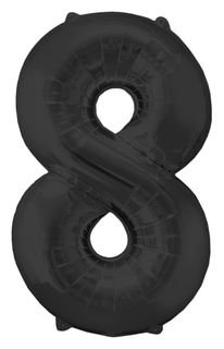 Шар фольгированный 16", цифра 8, индивидуальная упаковка, цвет чёрный Страна Карнавалия