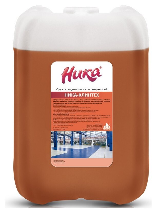 Профхим для руч.мытья пола щел от органических загрязн ника/клинтех,5кг Ника