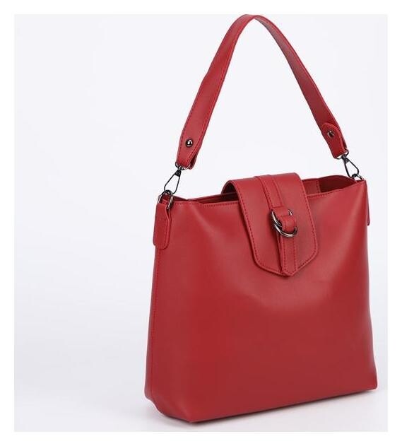 Сумка женская на ремешке, отдел на клапане, цвет бордовый  