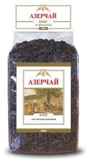 Чай азерчай букет черный крупнолистовой прозрачная упаковка, 400г 413002 Азерчай