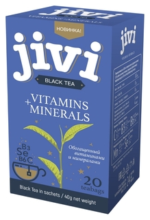 Чай Jivi черный байховый обогащ.витаминами и минералами, 20пак/уп 50-310 Jivi