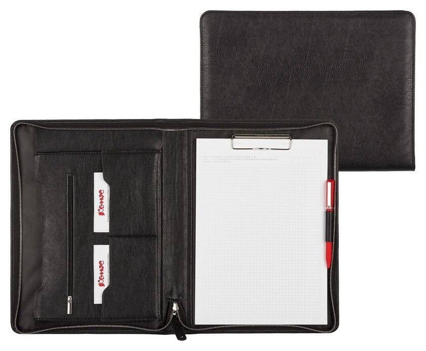 Папка деловая 129 из эко кожи черная  Алекс