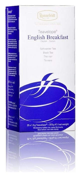 Чай Ronnefeldt Teavelope English Breakfast черн., 25пакx1,5гр/уп  Ronnefeldt