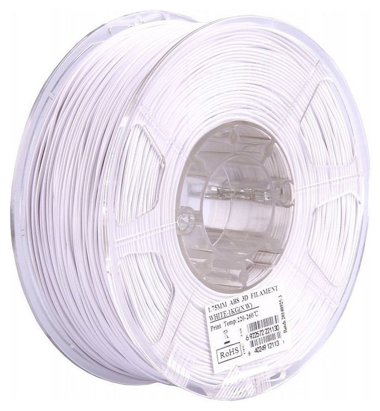 Катушка Abs+ пластика Esun 1.75 мм 1кг., белая (Abs+175cw1)