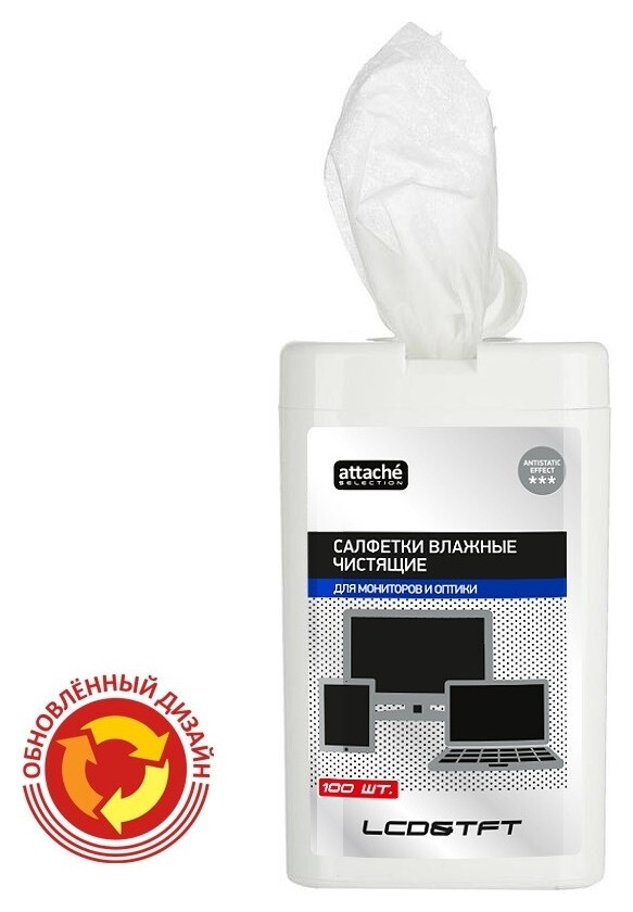 Салфетки Attache Selection в тубе для экранов (100 штук)  Attache
