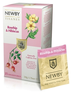 Чай Newby шиповник и гибискус травяной 25 пакетиков Newby