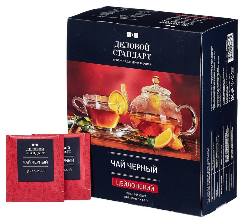 

Чай деловой стандарт черн. 100 пакx1,8гр/уп 80-79