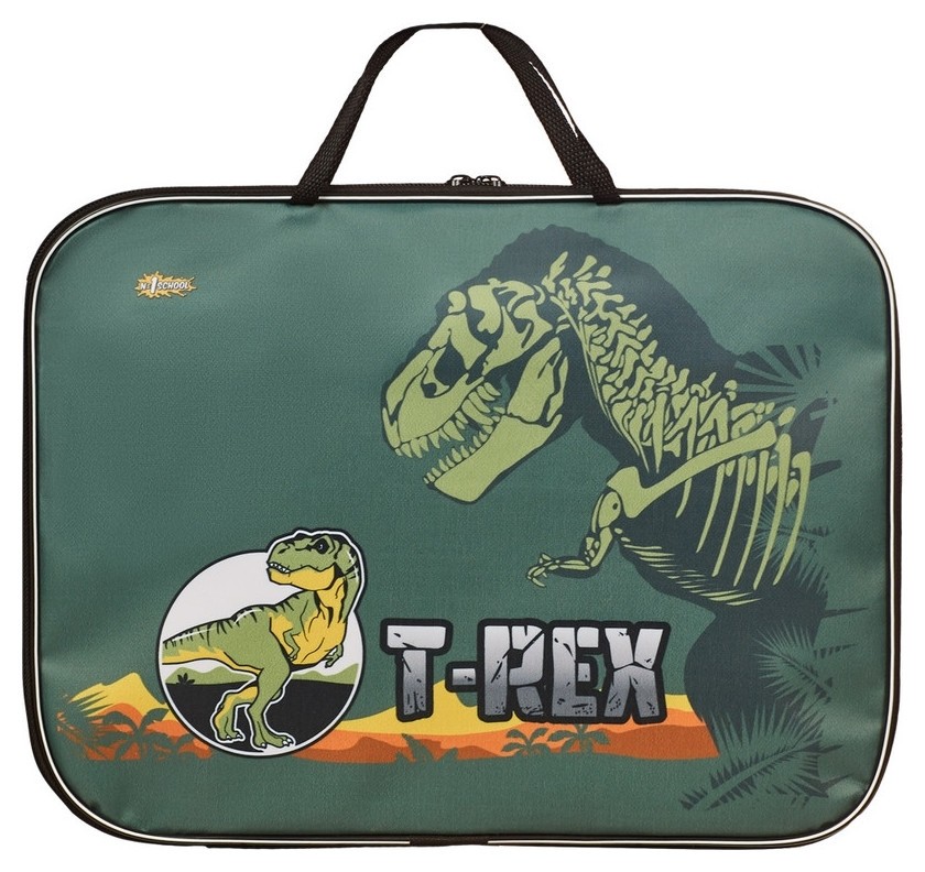 

Папка для тетрадей №1 School T-rex А4 ткань, 35х27х2 см