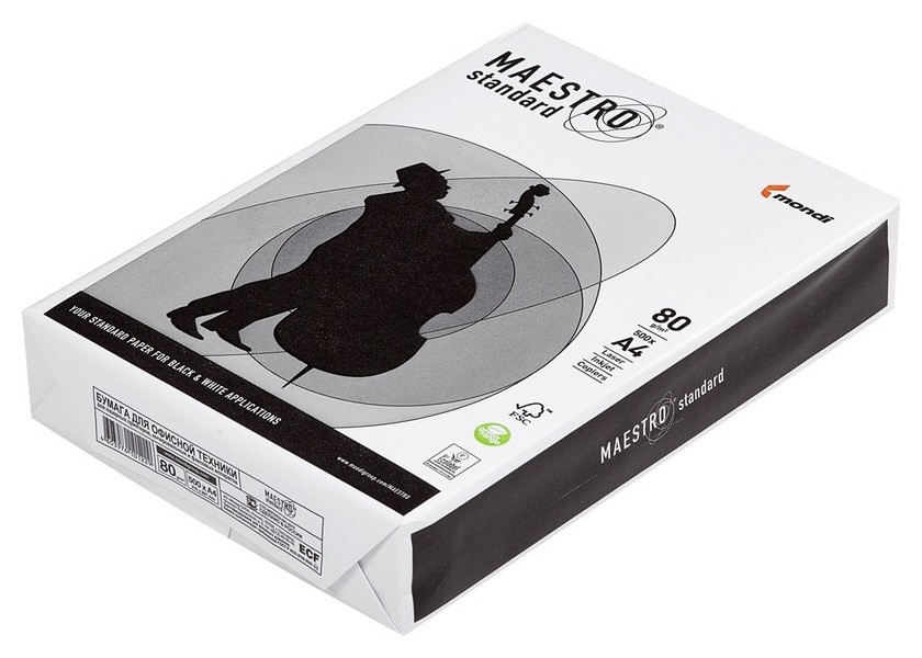 

Бумага Maestro Standard (А4, марка С, 80 г/кв.м, 500 л)