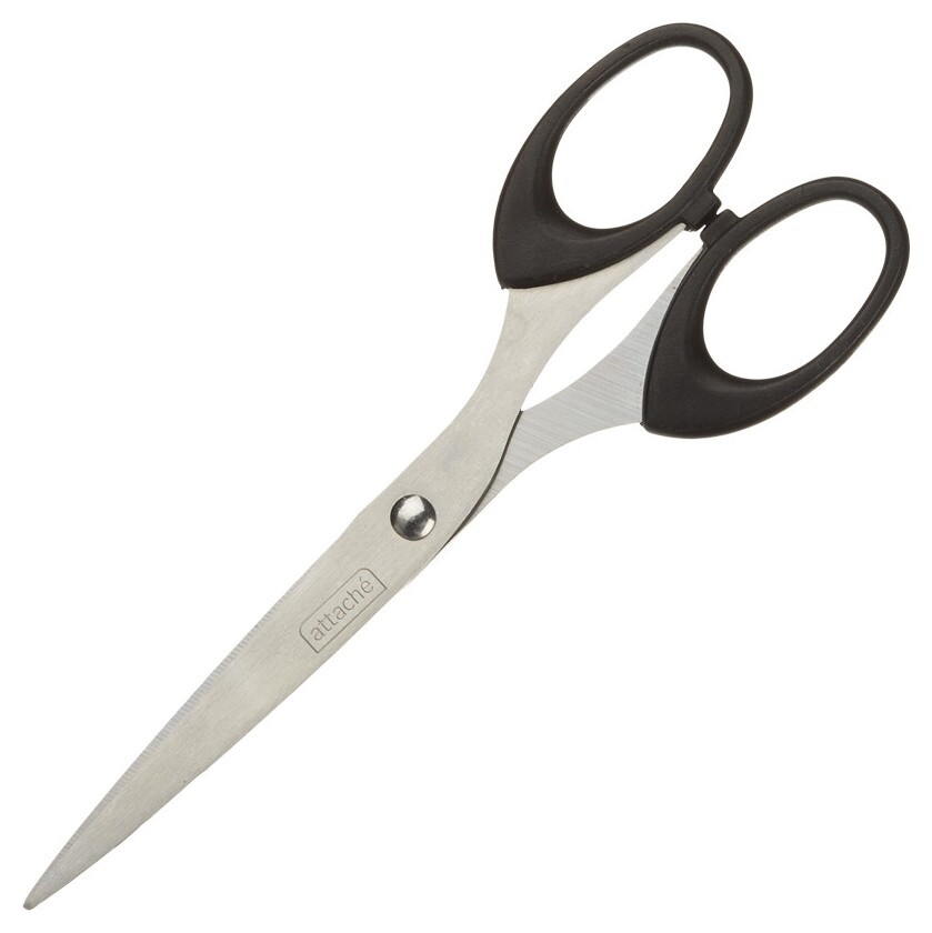 Ножницы Attache 169 мм с пластик. эллиптическими ручками,цвет черный  Attache