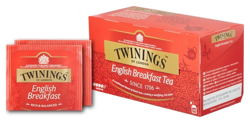 Чай Twinings English Breakfast Tea черный 2гx25пак Twinings
