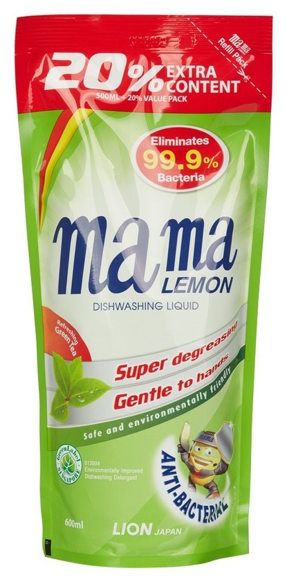 

Средство для мытья посуды конц. гель Mama Lemon 600 мл(Зеленый чай)