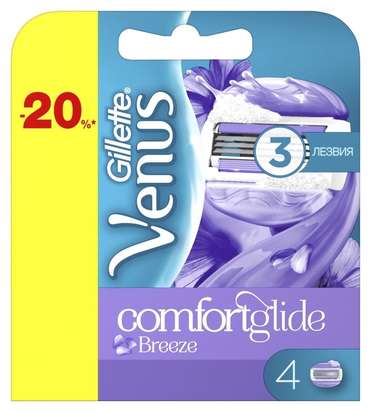 

Сменные кассеты для бритья Gillette Venus Breeze, 4 шт.