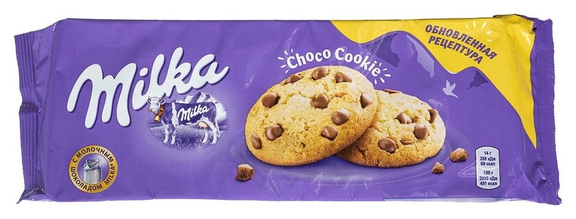 Печенье Milka с кусочками мол.шоколада, 168г  Milka