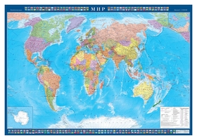Настенная карта Мир политическая 1:22млн.,1,57х1,05м. Атлас принт
