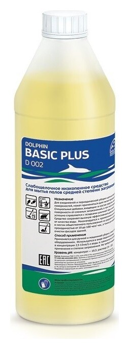 Профхим для руч.мытья пола щел для мраморного пола Dolphin/basic Plus,1л  Dolphin
