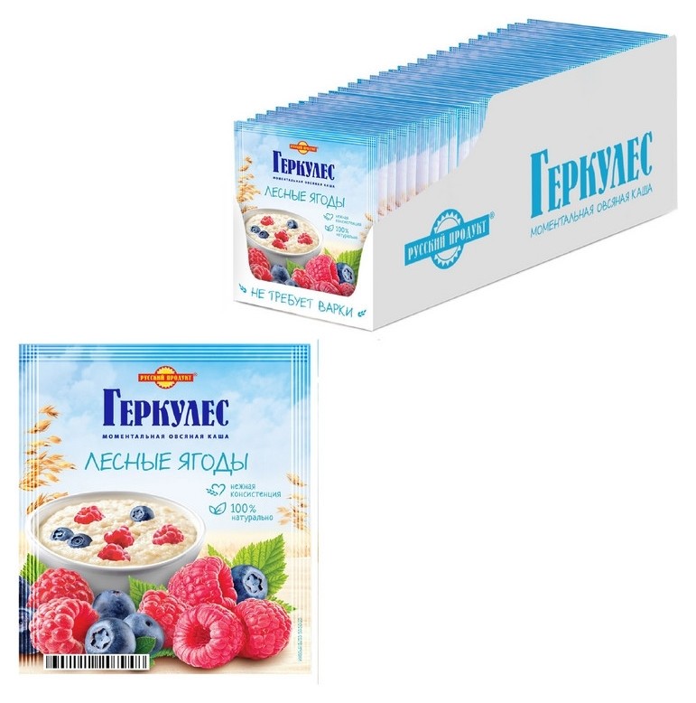 

Каша овсяная русский продукт геркулес с лесными ягодами, 30штх35 г